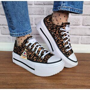 Converse Chuck Taylor Lift Double Stack Sz 9.5 Women Shoes Sneaker Black A16405C